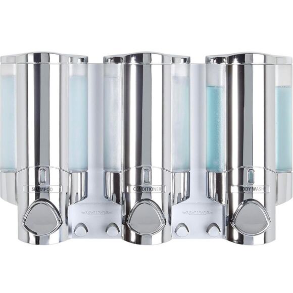 Aviva Other - NWT AVIVA Three Chamber Shampoo Conditioner Bodywash Shower Dispenser, Chrome